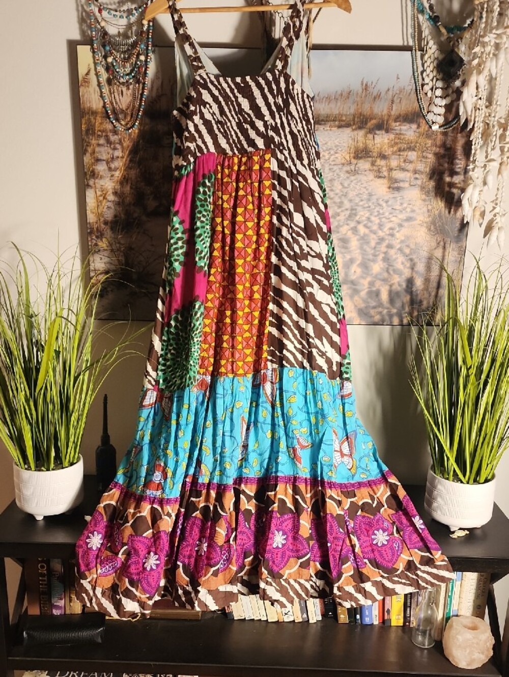 Boho Multi-Color Patchwork Maxi Dress - Picture 5 of 10
